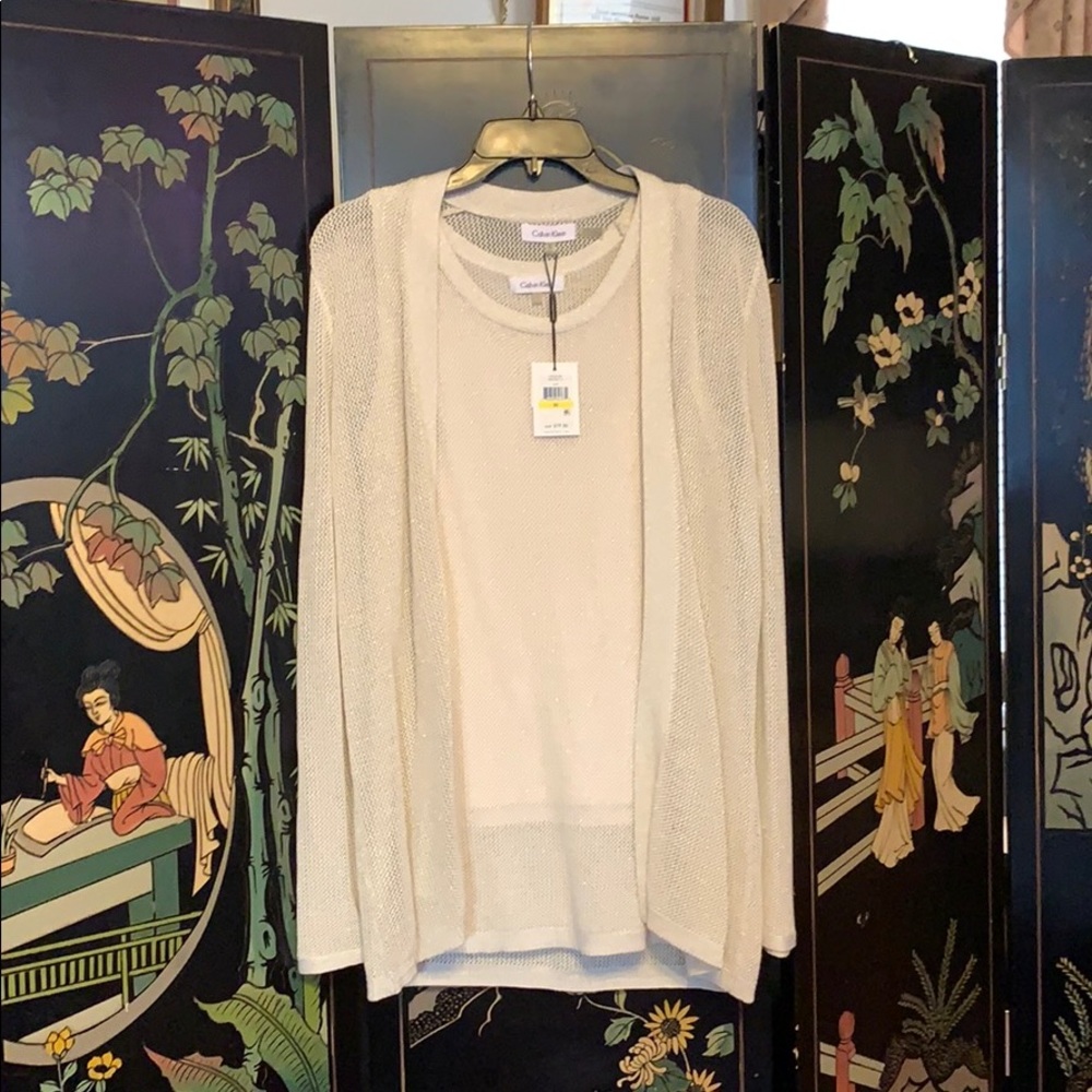 Calvin Klein, NWT, cardigan with tank top set